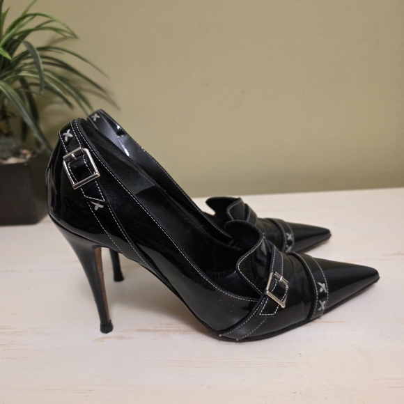 Manolo Blahnik | Black Patent Leather Pumps Sz 36 1/2 - Picture 6 of 11